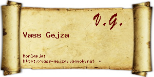 Vass Gejza névjegykártya