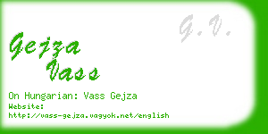 gejza vass business card